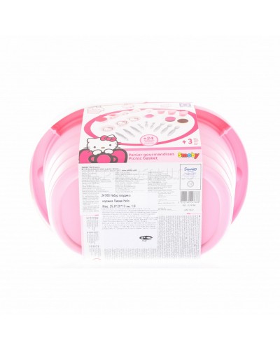 Набор посудки в корзинке Пикник Hello Kitty 25,8*20*13 см