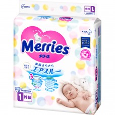 Подгузники детские Merries 0-5 кг 88шт