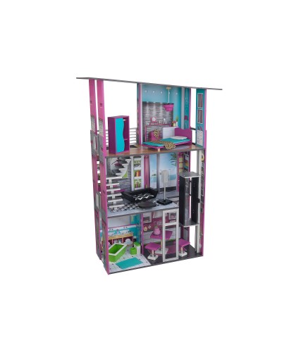 Деревянный дом для кукол Гламурный (Glamorous Dollhouse) с мебелью