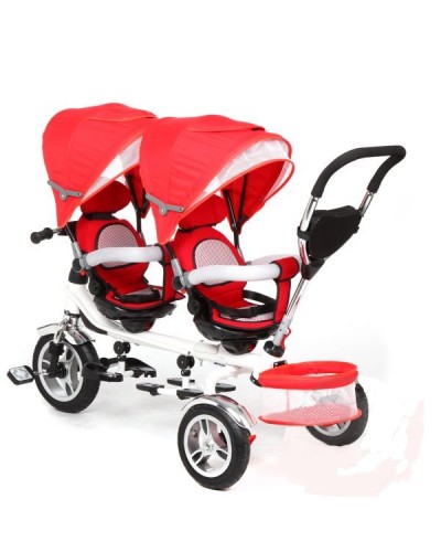 Велосипед  3-кол. для двойни Капелла, (1 шт/к), мод. TWIN TRIKE 360, цв. RED (красный), 2016