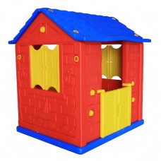 Игровой домик для детей "Королевский" (2 окна, 2 двери), красный