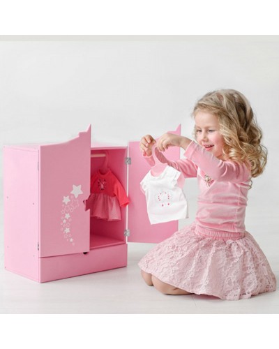 Шкаф для кукол Звездочка, цвет: розовый