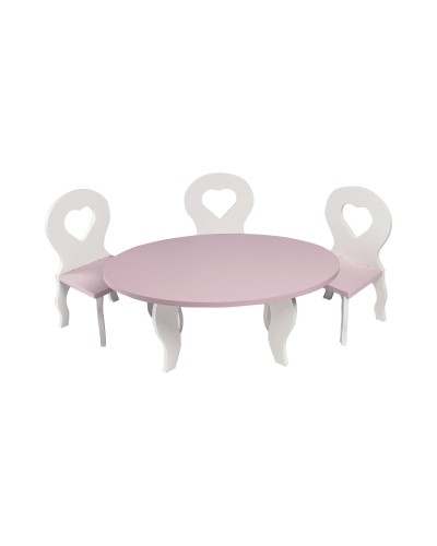 Набор мебели для куколШик: стол + стулья, цвет: розовый