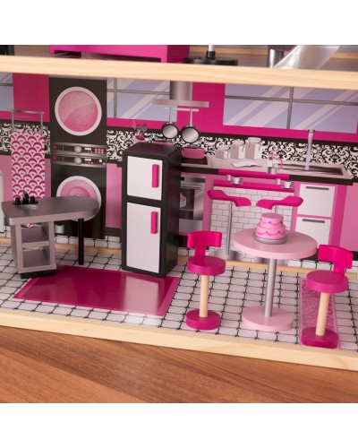 Большой искрометный кукольный дом для Барби Сияние (Sparkle Mansion) с мебелью 30 элементов