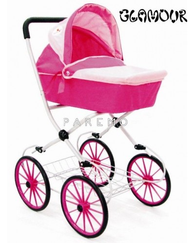 Кукольная коляска Glamour 603 розовая