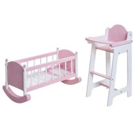 Набор кукольной мебели (стул+люлька), цвет Розовый