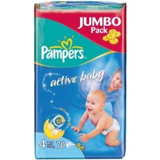 Подгузники Active Baby  7-18/7-14 кг  70 шт