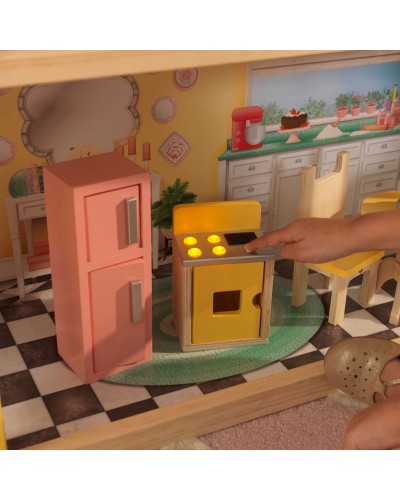 Кукольный домик Особняк Лола, с мебелью 30 элементов, интерактивный