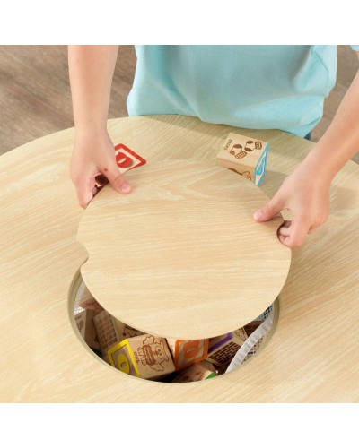 Стол + 2 стула Сокровищница, бежевый (Round Storage Table & Chair Set)